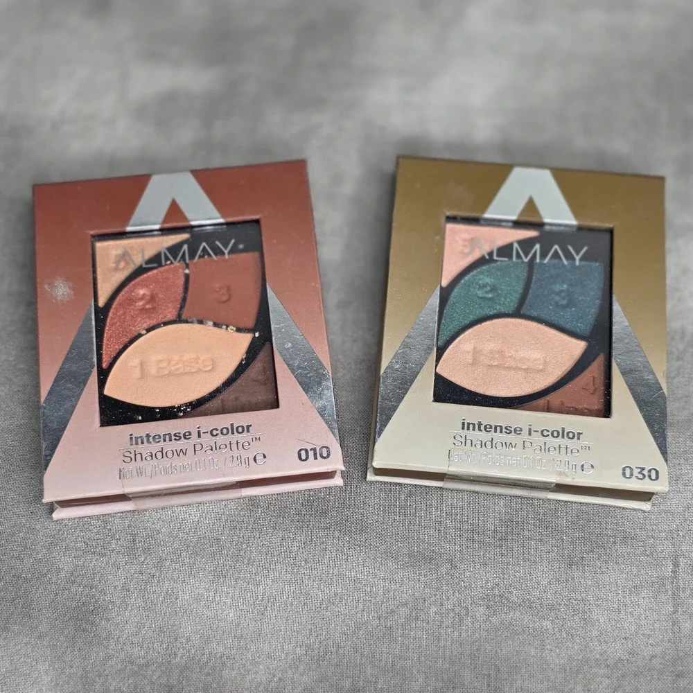 (X2) Almay Intense I-Color Shadow Palette #010 BROWNS & 030 HAZELS New, Sealed